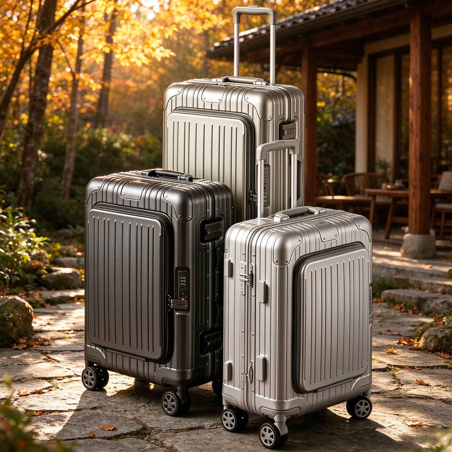 Spinner Wheel Rolling Suitcase 20 Inch - Valigia da viaggio con apertura frontale,
