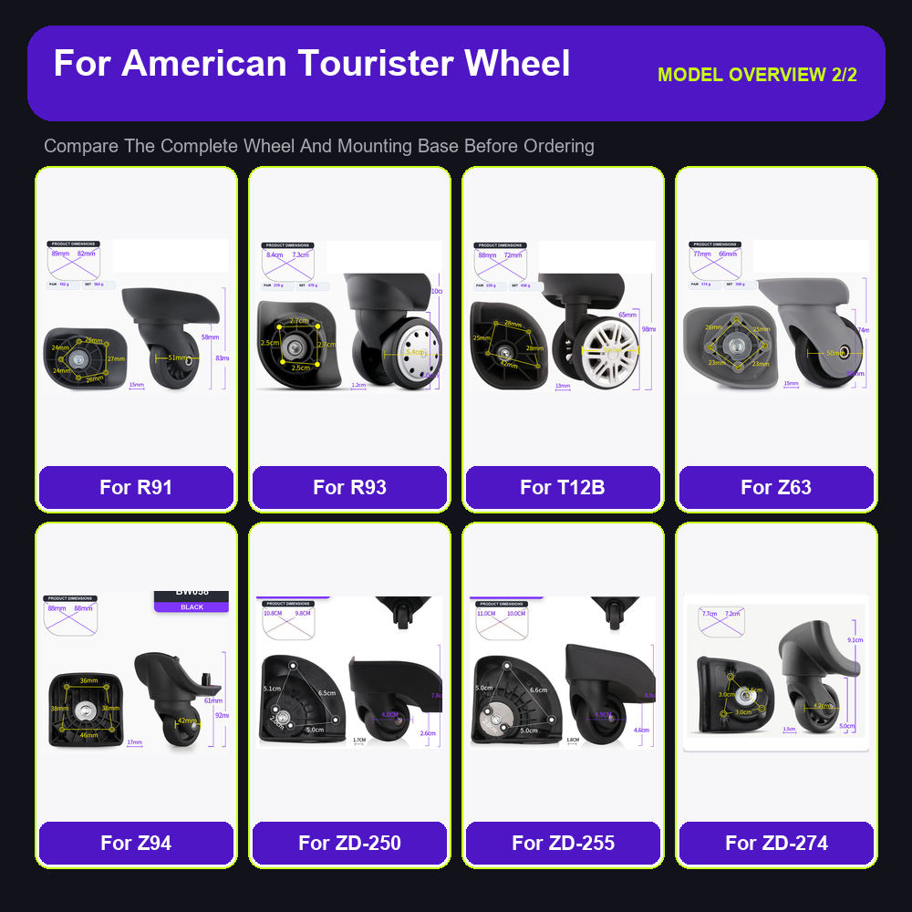 Ruote di ricambio per valigie, - Silent Replacement Luggage Wheels recensione e prezzo