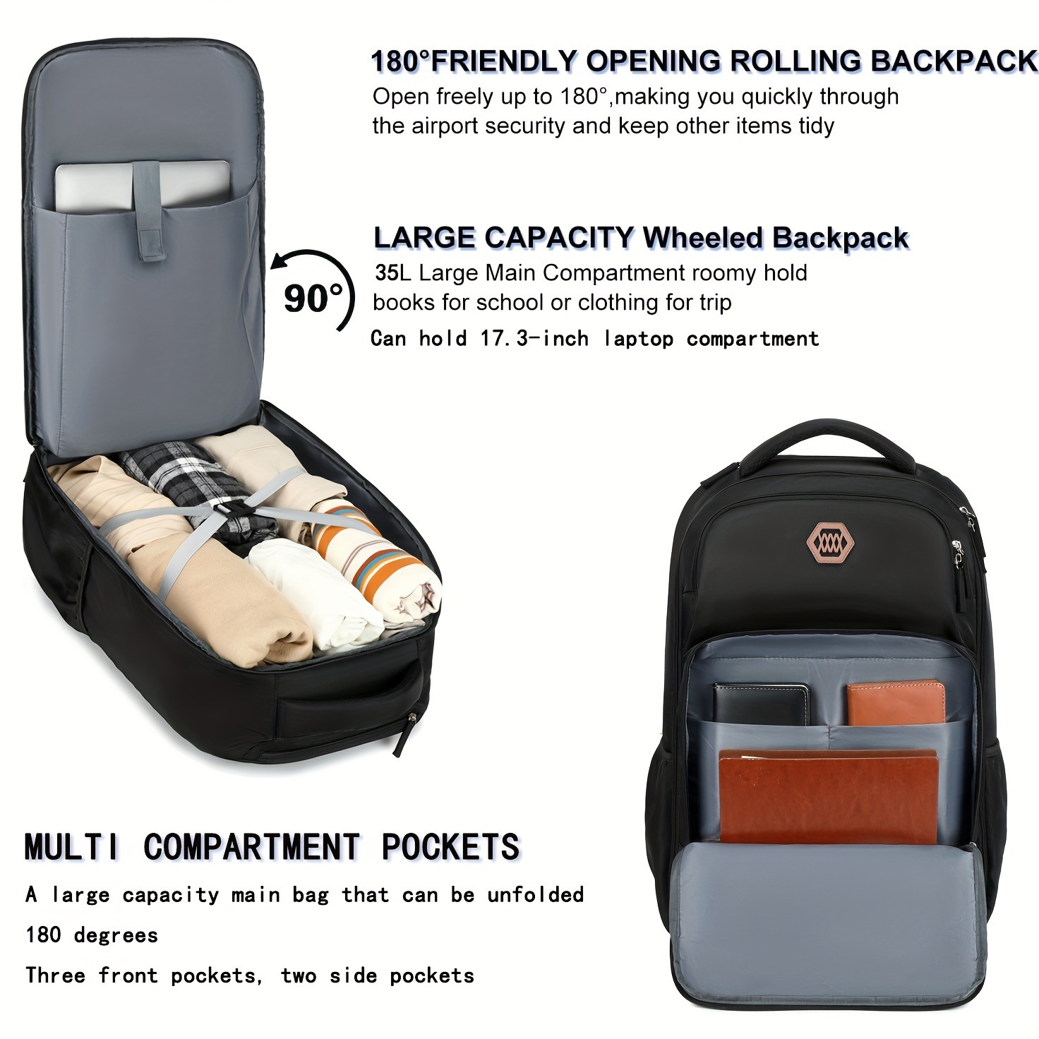 Zaino da lavoro con ruote, cap - Foldable Rolling Luggage Bag recensione e prezzo